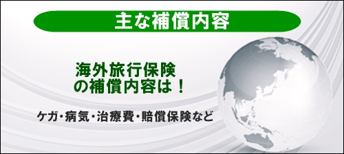 海外旅行保険　主な補償内容